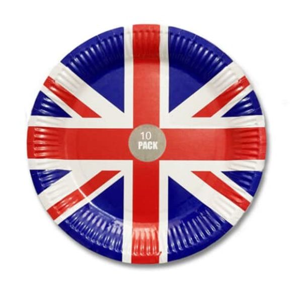 Lizzy Union Jack 18cm Paper Plates | Kings Charles Coronation 2023 | Indoor or Outdoor Royal Event Party Tableware Decorations (2)