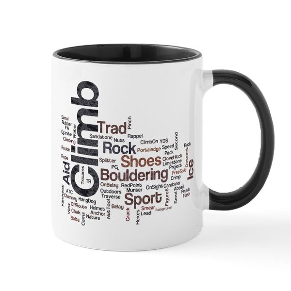 CafePress Climbing Words Mug 11 oz (325 ml) Ceramic Coffee Mug