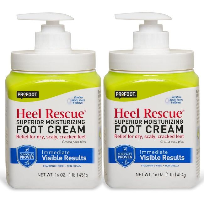 Heel Rescue Crema Para Pies, Botella De 16 Onzas, Paquete De 2, Para Piel Ag...