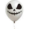 Jack Skellington Style White Ghost Face Halloween Balloons Pack 10
