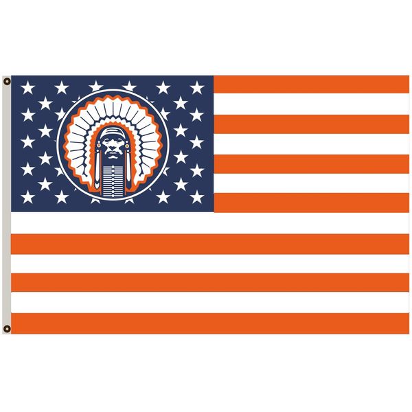 2But US Stars& Stripes Illinois Fighting Illini Chief Flag Banner 3x5 Feet