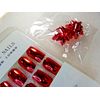 Christmas Shiny Red Chrome Nails & Bow Earrings Set Medium