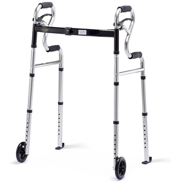 HEALTH LINE MASSAGE PRODUCTS 3 in 1 Folding Walker with 5" Front Wheels