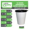 12oz White Coffee Cups and Black Flat Lids Hot Cold Drinks Disposable 400pcs