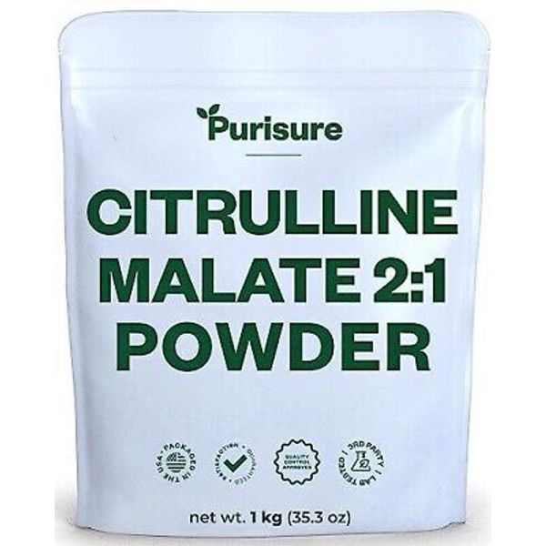 Purisure Citrulline Malate 2:1 Powder 1 kg Citrulline Supplement  exp 06/26