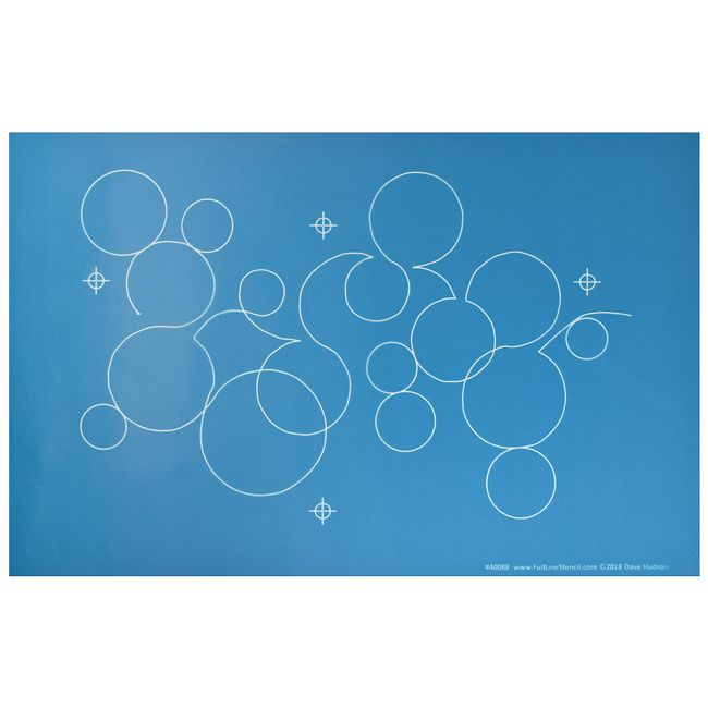 Full Line Stencil - Bubbles - Edge to Edge Stencil, Continuous Line Template for Free Motion Quilting, Domestic Machine Quilting, Hand Quilting, Long-Arm Quilting (40088)