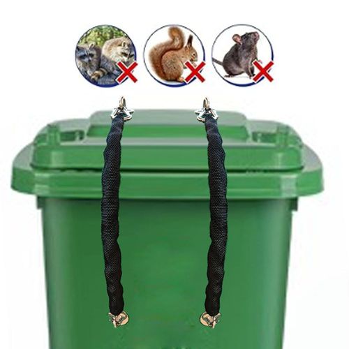 Trash Can Lock,Trash Can Locks for Animals,Trash Can Lochs for Raccoon Bear, Apply to Out Door Garbage Can，Wired Tube Stainless Steel Chain, Durable and Practical (4)