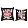 Traditional Norwegian Lefse Bread Funny Norway Flag Throw Pillow