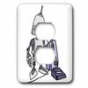 3dRose Cute funny Robot Using Vacuum Cleaner Technology AI... - Light Switch Covers (lsp-382630-6)
