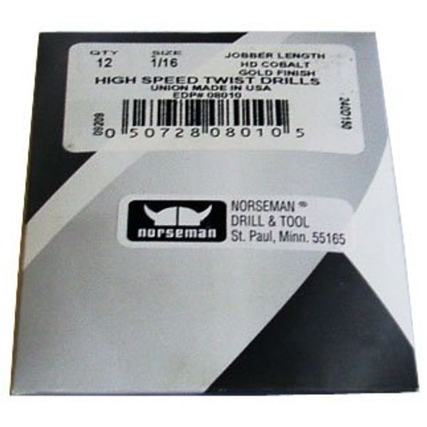 (12 Pk) - 17/64 High Speed Norseman Drill Bits