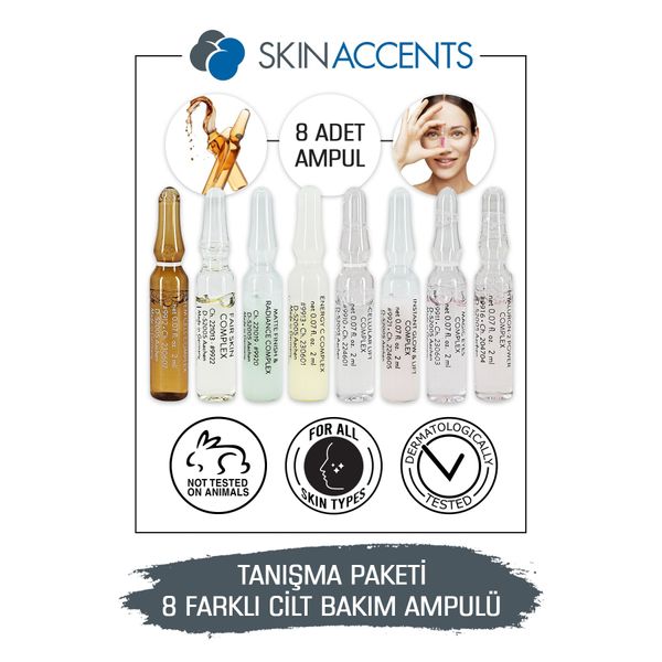 Tanışma Paketi 8 Farklı Cilt Bakım Ampulü Dermaroller Dermapen Serum Yüz Göz Çevresi Ampulleri