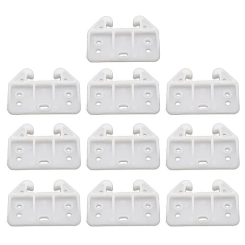 Joyangy Set of 10 White Plastic Drawer Guides, Sturdy Rear Drawer Replacement Brackets with Screws, Perfect for Furniture, Dressers, and Wardrobes - Essential Drawer Track Parts