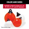 TAYLOR MADE PRODUCTS Tuff End Buoy, Orange (15") – Flexible, Strong, Marine-Grade Vinyl Buoy for 25-40 Foot Boats – Easy-to-use, Trivalve™ Inflates with Standard Ball Pump – 2020108089