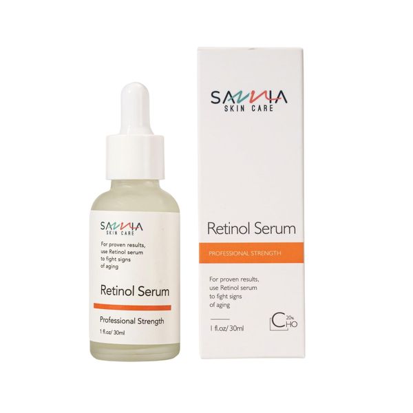 Savvia Skin Care Retinol Serum, Smooth Face Serum, Relieve Dull Skin, To Figth Signs Of Aging, Even And Brighten Skin Tone, Acne Free Skin, 1 Fl.oz/30ml