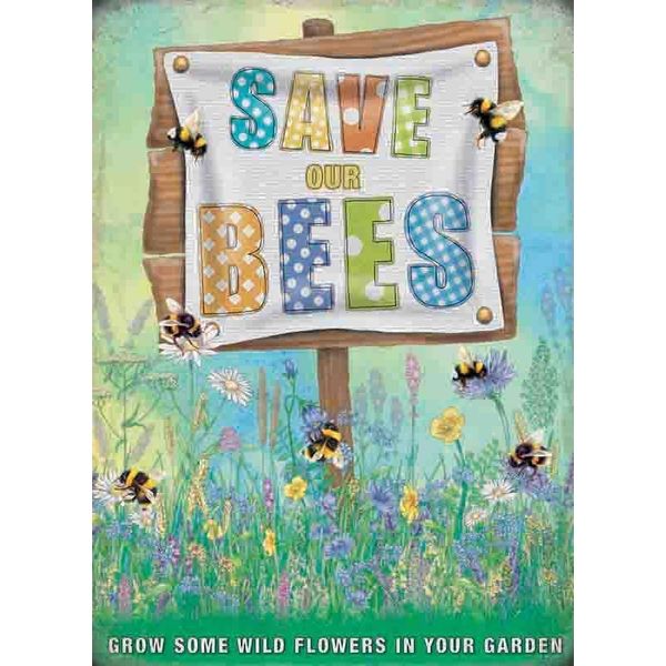 Small (150 x 200mm) Metal Sign - Save Our Bees
