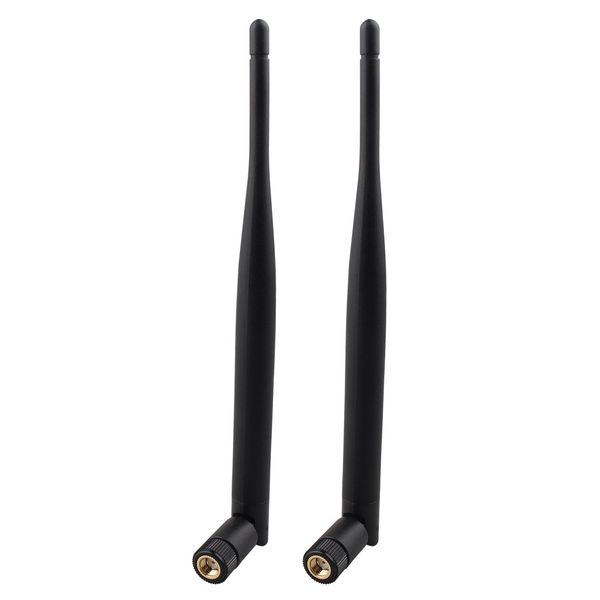 Futheda 2pcs 2.4GHz 5GHz 5.8GHz 6dBi Dual Band External WiFi Aerial Antenna MIMO RP-SMA Male Antenna for WiFi Router USB Adapter Range Extender Gateway Wireless Mini PCI-E Network Card FPV Camera