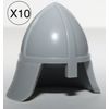 Lego 10 Light Bluish Gray Knights Helmet with Neck Protector / Medieval Castle