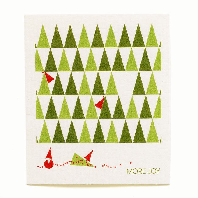 Morejoy 6928 Dish Towel, Christmas Tree, Soft Cloth, Scandinavian, Cellulose, Eco