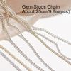 Nail Parts Chain Rhinestone 25cm Chain Pearl Sparkling Cuttable Gold Silver Accessory Parts Nail Salon Nail Supplies Gel Nail Decoration Set of 6