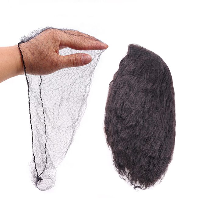 Ecojunmi Invisible Hair Nets for Long Hair, 100 Pcs 18-46 inch Black Elastic Mesh Women Hairnets Wig Cap for Wigs Frontal Closur Hair Bun Sleeping Food Service (24 inches)