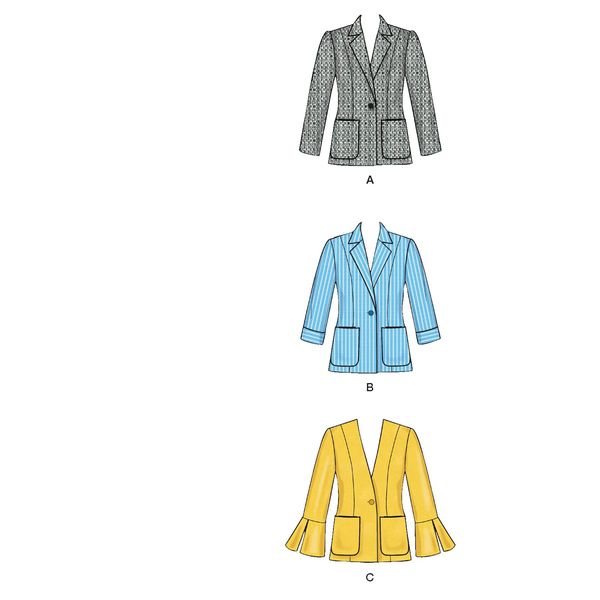 Simplicity Pattern S8844 Miss Petite Unlined Blazer, U5 (16-18-20-22-24)