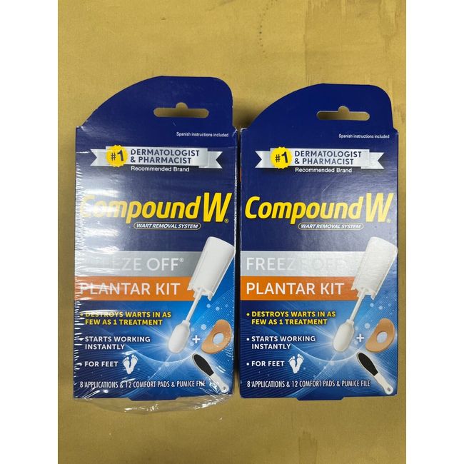 2 New CompoundW Freeze Off Plantar Kit - 8 Applications Each Box READ DESCRIPTIO