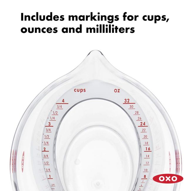 OXO Good Grips 3-Piece Angled Measuring Cup Set, Black