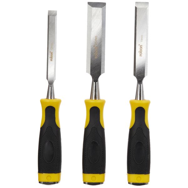 Rolson 56105 3 pc Wood Chisel Set 12, 19 & 25 mm