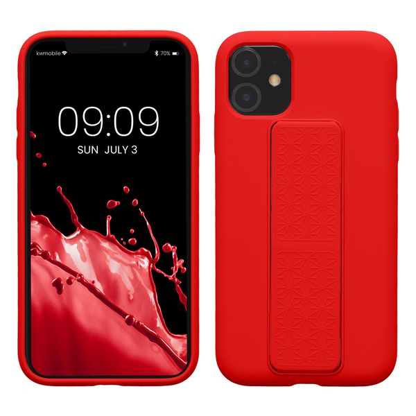 kwmobile Apple iPhone 11 Case - Smartphone Stand Protective Case Smartphone Cover TPU Case - Red