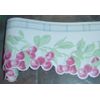 WAVERLY-Cherry Wallpaper Border Plaid-Blue-Dangling Cherries-Sculpted Laser Cut
