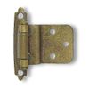 (5 Pack) Pair  3/8 inch Inset/Offset Self Closing Hinges Antique Brass  L-H0104A