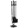 5 Pieces Fireplace Tools Sets Wrought Iron Firewood Kit w/ Handle Durable Tools