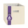 Superio Fabric Organizing Bin, 11" Cream Fabric Cube 6-Pack