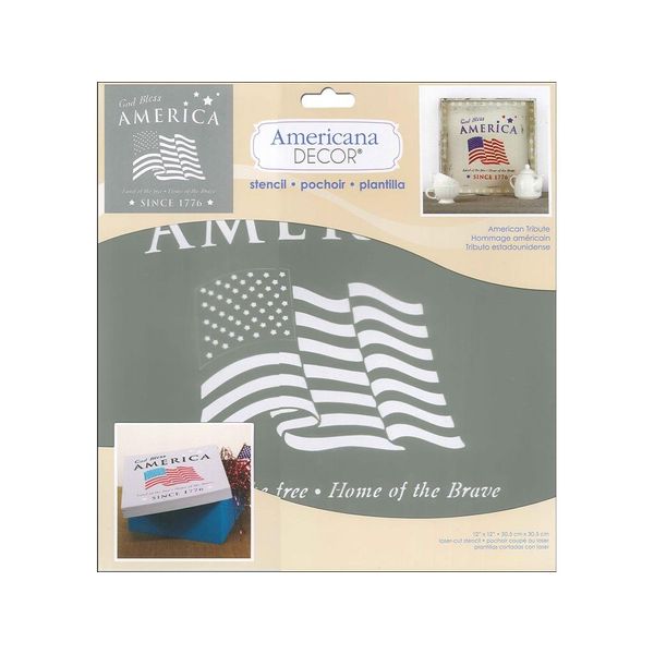 DecoArt Americana Decor Stencil American Tribute, None, Extra Large, One Size