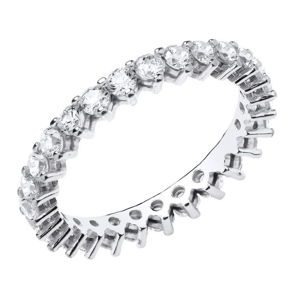 925 Sterling Silver 1.50CT simulated Diamond Full Eternity Ring size J - U (P)