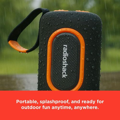 RadioShack Wireless Speaker, 20W, Bluetooth 5.3, RGB Lights, Waterproof IPX5, Portable (Blue and red)