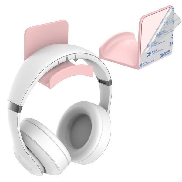 SPORTLINK Headset Halterung Halter - Universal Kopfhörer Haken Wandhalterung Ohrhörer Aufhänger mit [Starkem Klebeband] für Mehrere Geräte, Schreibtisch, Wand, Tisch, Gaming Headphones(Rosa)
