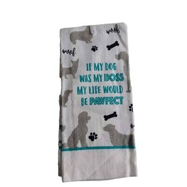 Dog Single Kitchen Towel NEW -Cotton -15in x 25in -Pets -Dogs -Puppies