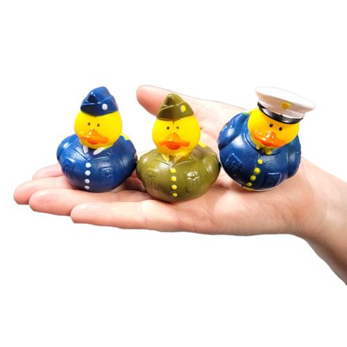 Cool Rubber Ducks (2") Standard Size. (12 Pack) Cute Duck Bath Tub Pool Toys. (Uniform Armed Forces Rubber Ducks)