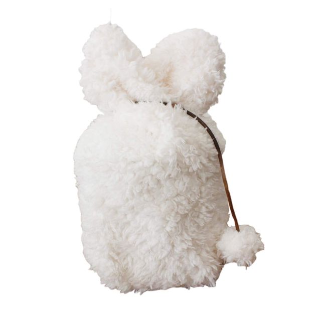 Urn Cover, Single Item, Fuwamoko, 4 Inches, Ears and Tail, Boa Material, Bone Bag, Cover Bag (White)