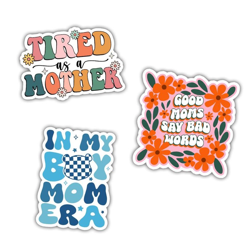 HOSALA (3in - 3Pcs) Funny Mama Mom Sticker Pack, Mother's Day Sticker ...