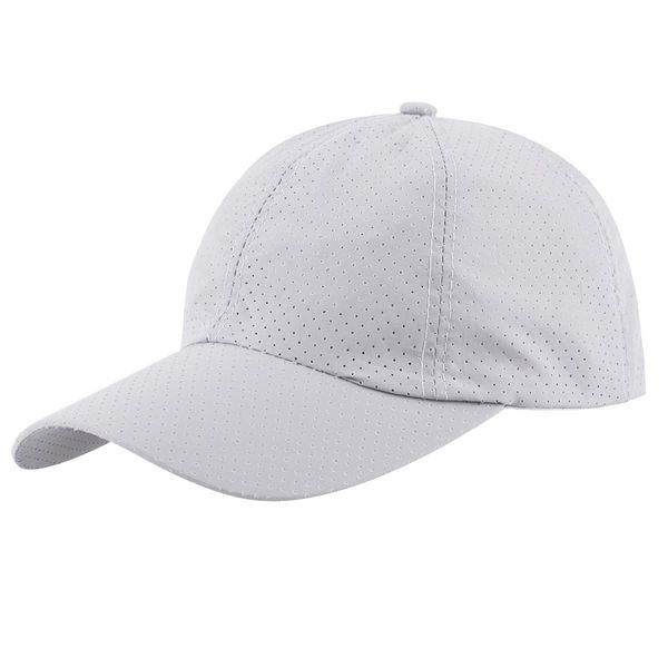 KYEYGWO Atmungsaktive Baseball Cap für Damen und Herren, Schnell Trocknend Baseballkappe Verstellbar Sonnenhut Einfarbig Outdoor Sportmütze, Gräulich