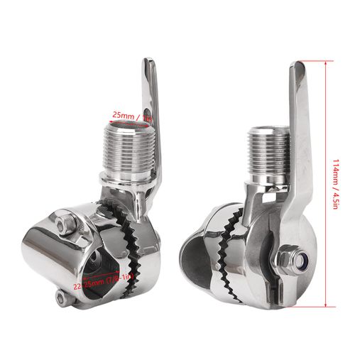 Marine VHF Antenna Mount Marine VHF Antenna Mount 316 Stainless Steel Adjustable Ratchet Mount for 7/8 to 1in Rails