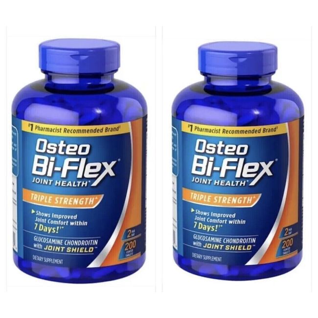 2x200 OSTEO BI-FLEX LOT 400 tablets Joint Shield Glucosamine Chondroitin 01/26