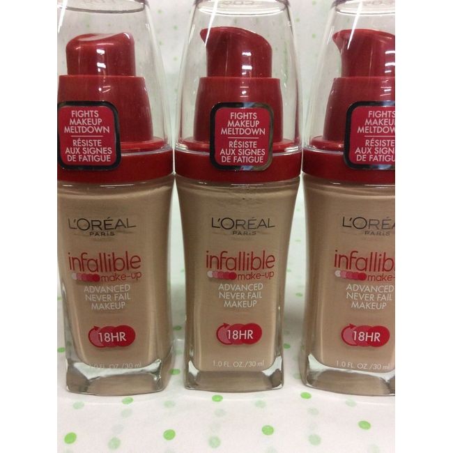 3 X L'Oreal Infallible Advanced Never Fail Makeup Foundation CLASSIC IVORY #603