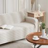 BOURINA Throw Blanket Textured Solid Soft Sofa Throw Bed Runner Couch Cover Knitted Decorative Blanket Bed Runner, 50"x90" Beige