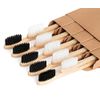 NUDUKO Biodegradable Bamboo Toothbrushes, 10 Piece BPA Free Soft Bristles Toothbrushes, Natural, Eco-Friendly, Green and Compostable