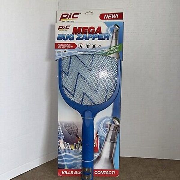 PIC MEGA BUG ZAPPER Electric Fly Swatter Insect Zapper with Bottle Opener Handle