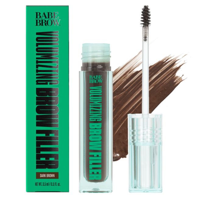 Babe Original Volumizing Eyebrow Filler For Thicker Brows - Tinted Brow Gel with Peptides & Biotin, Smudge Resistant Brow Mascara, Dark Brown