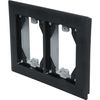 Hubbell Wiring Systems PFBRFBL2 Plastic 2-Gang Flush Rectangular Non-Metallic Carpet Flange, 8-1/8" Width x 6" Height, Black